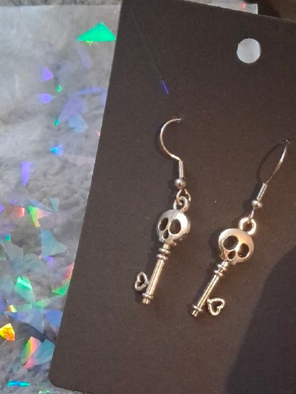 $8 Each Or Bundle 5/$20 Silver Skull Key Dangle Earrings
